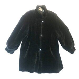 VTG Y2K Marvin Richards Reversible Teddy Bear Winter Coat Black Womens M